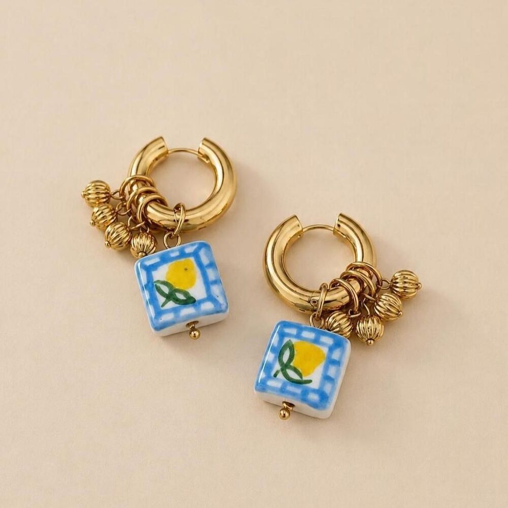Lemon hoop earrings D60